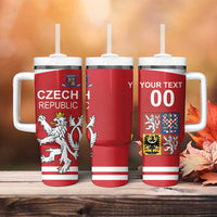 Custom Czech Republic Hockey Tumbler With Handle Czech Lion