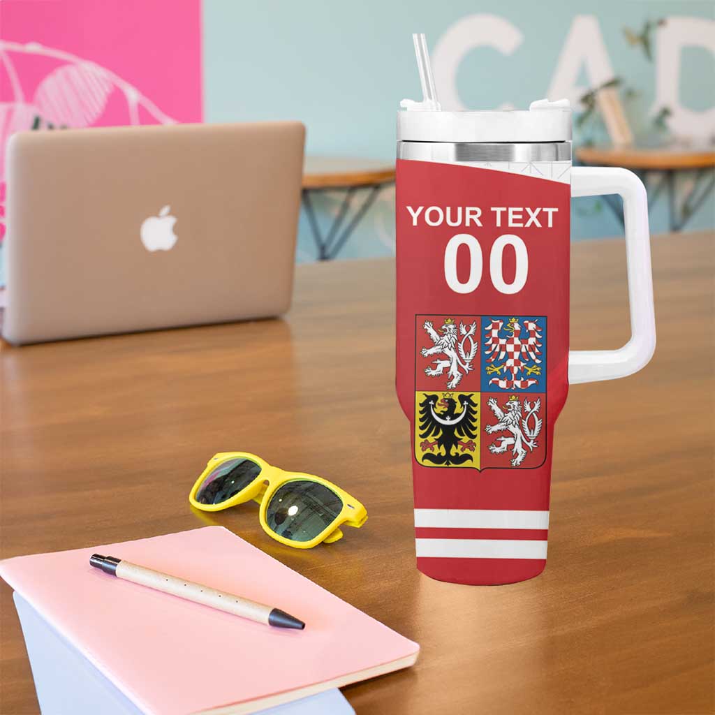 Custom Czech Republic Hockey Tumbler With Handle Czech Lion