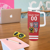 Custom Czech Republic Hockey Tumbler With Handle Czech Lion