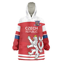 Custom Czech Republic Hockey Wearable Blanket Hoodie Czech Lion