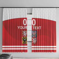 Custom Czech Republic Hockey Window Curtain Czech Lion