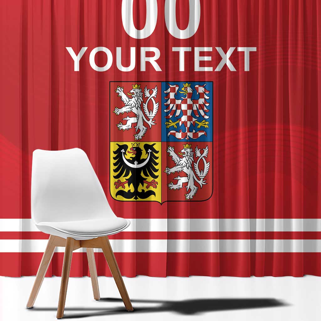 Custom Czech Republic Hockey Window Curtain Czech Lion