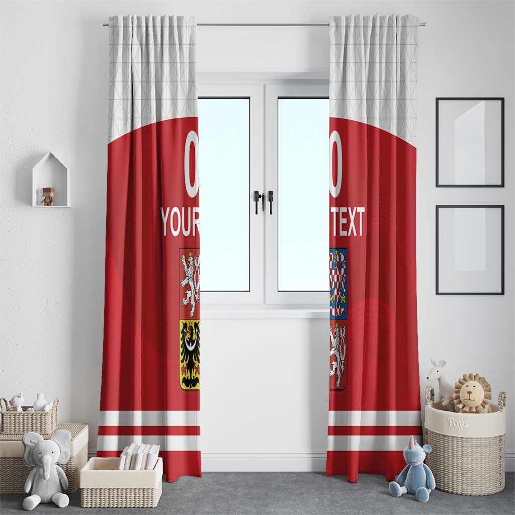 Custom Czech Republic Hockey Window Curtain Czech Lion