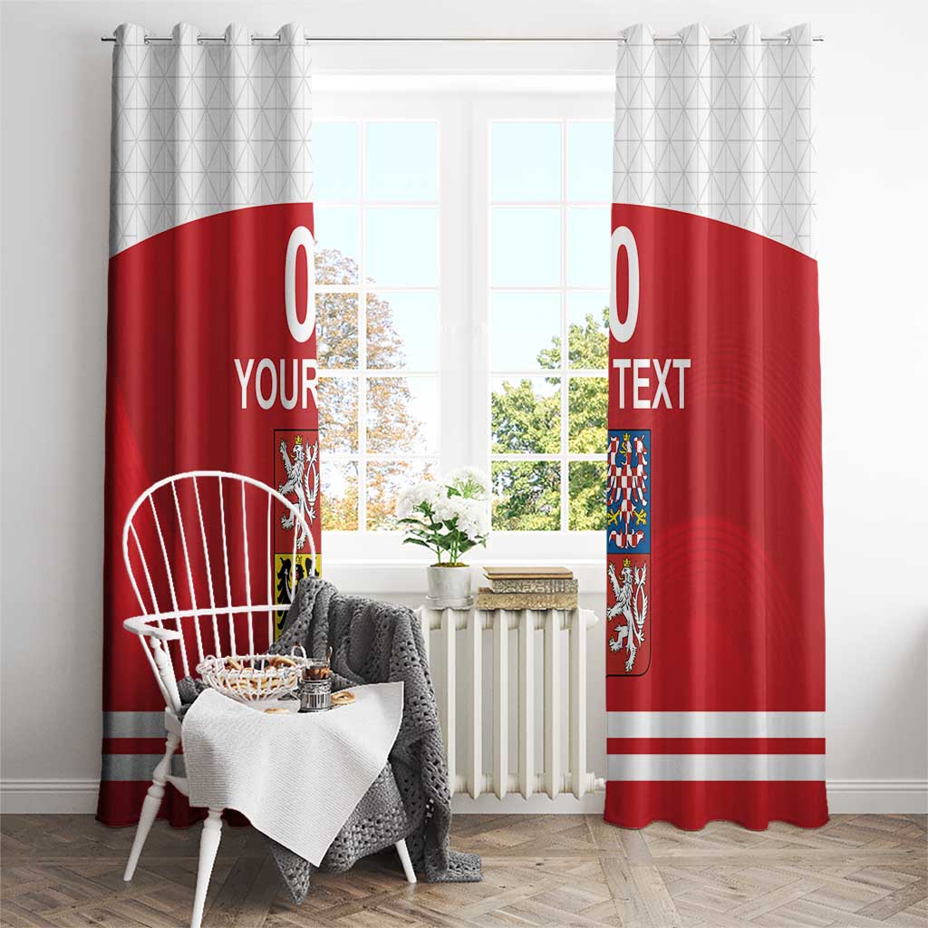 Custom Czech Republic Hockey Window Curtain Czech Lion