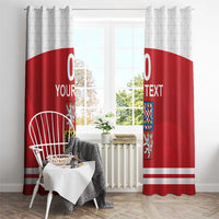 Custom Czech Republic Hockey Window Curtain Czech Lion