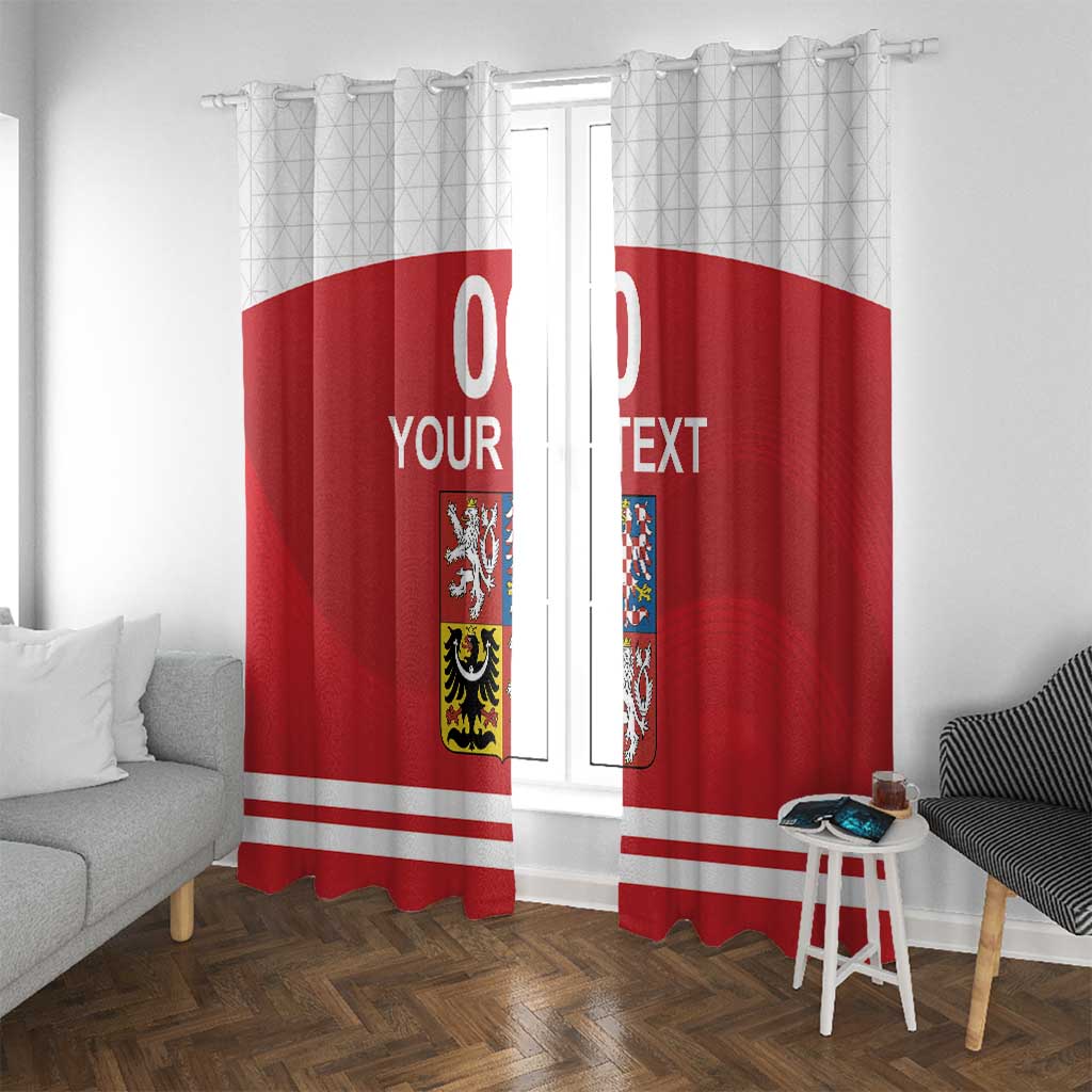 Custom Czech Republic Hockey Window Curtain Czech Lion