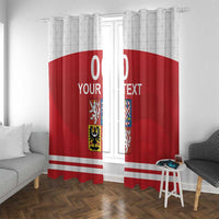 Custom Czech Republic Hockey Window Curtain Czech Lion