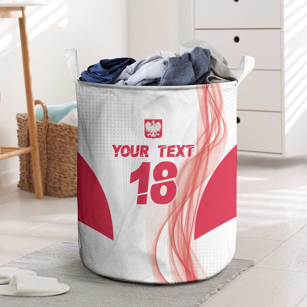 Custom Poland Volleyball Laundry Basket Polish Eagle Sports Pride