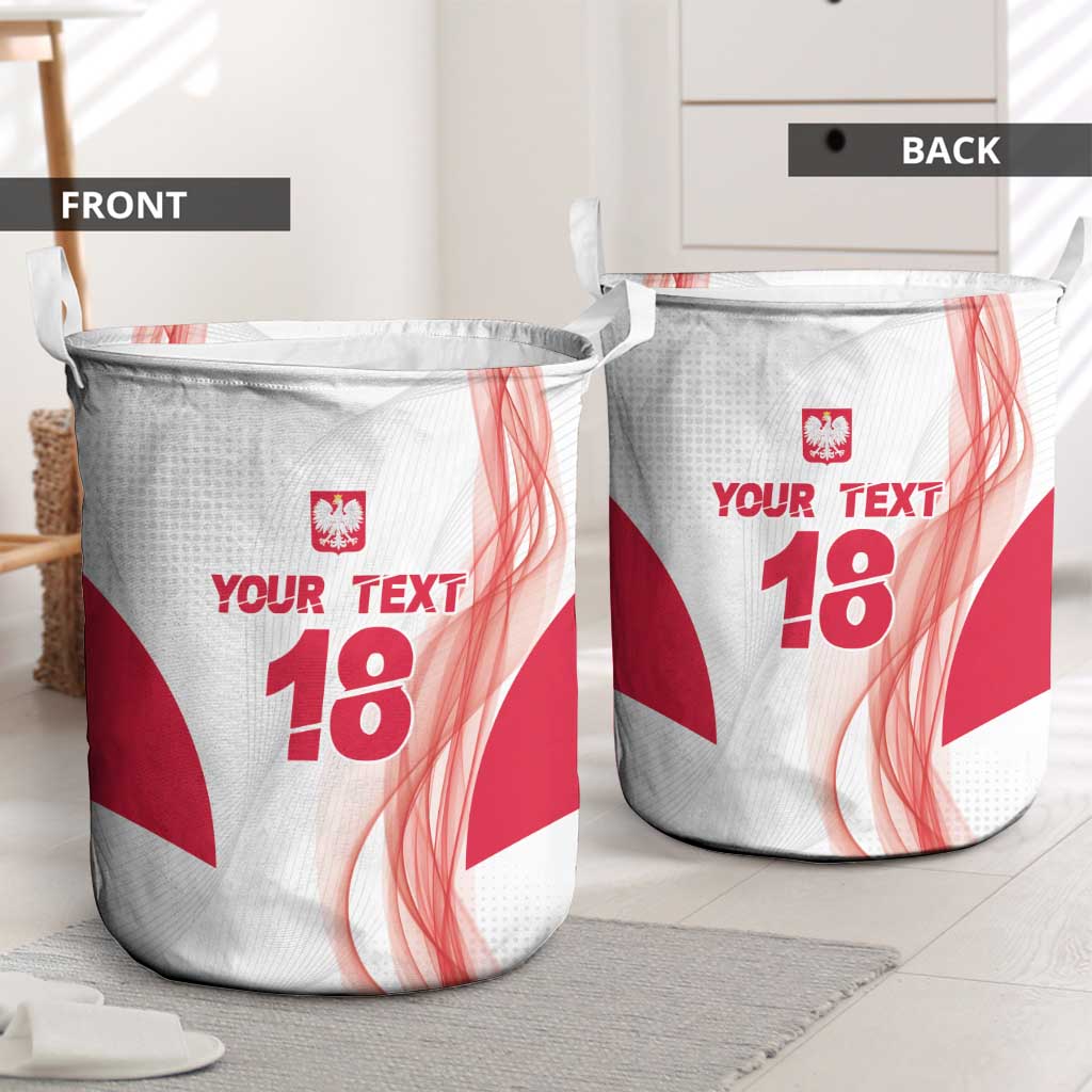 Custom Poland Volleyball Laundry Basket Polish Eagle Sports Pride
