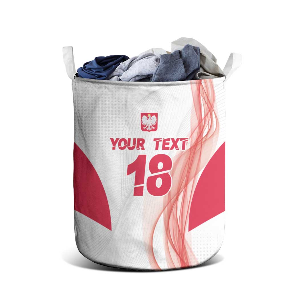 Custom Poland Volleyball Laundry Basket Polish Eagle Sports Pride