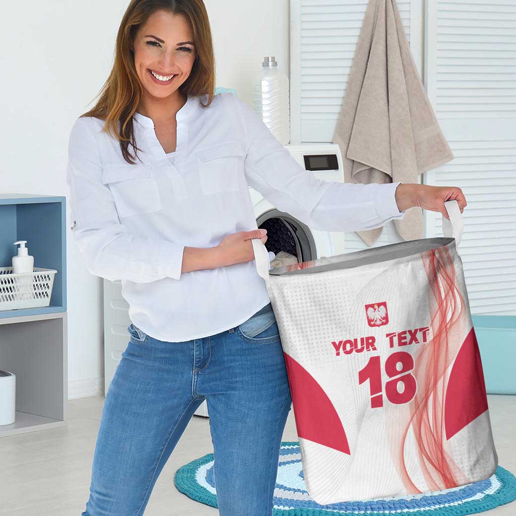 Custom Poland Volleyball Laundry Basket Polish Eagle Sports Pride