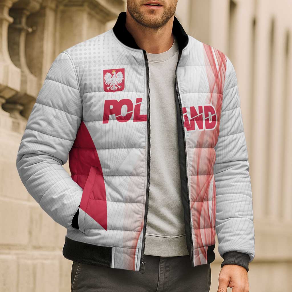 Custom Poland Volleyball Bomber Puffer Jacket Polish Eagle Sports Pride