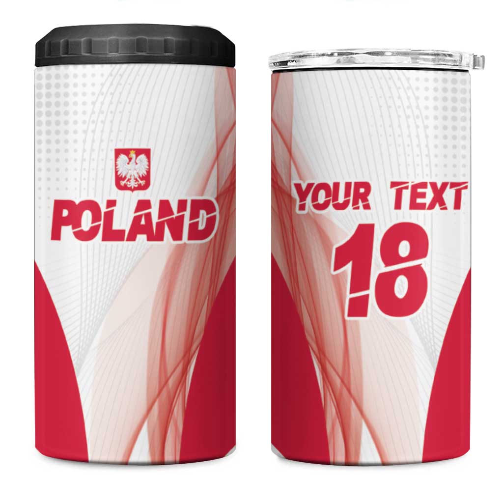 Custom Poland Volleyball 4 in 1 Can Cooler Tumbler Polish Eagle Sports Pride