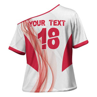 Custom Poland Volleyball Cross Shoulder Shirt Polish Eagle Sports Pride