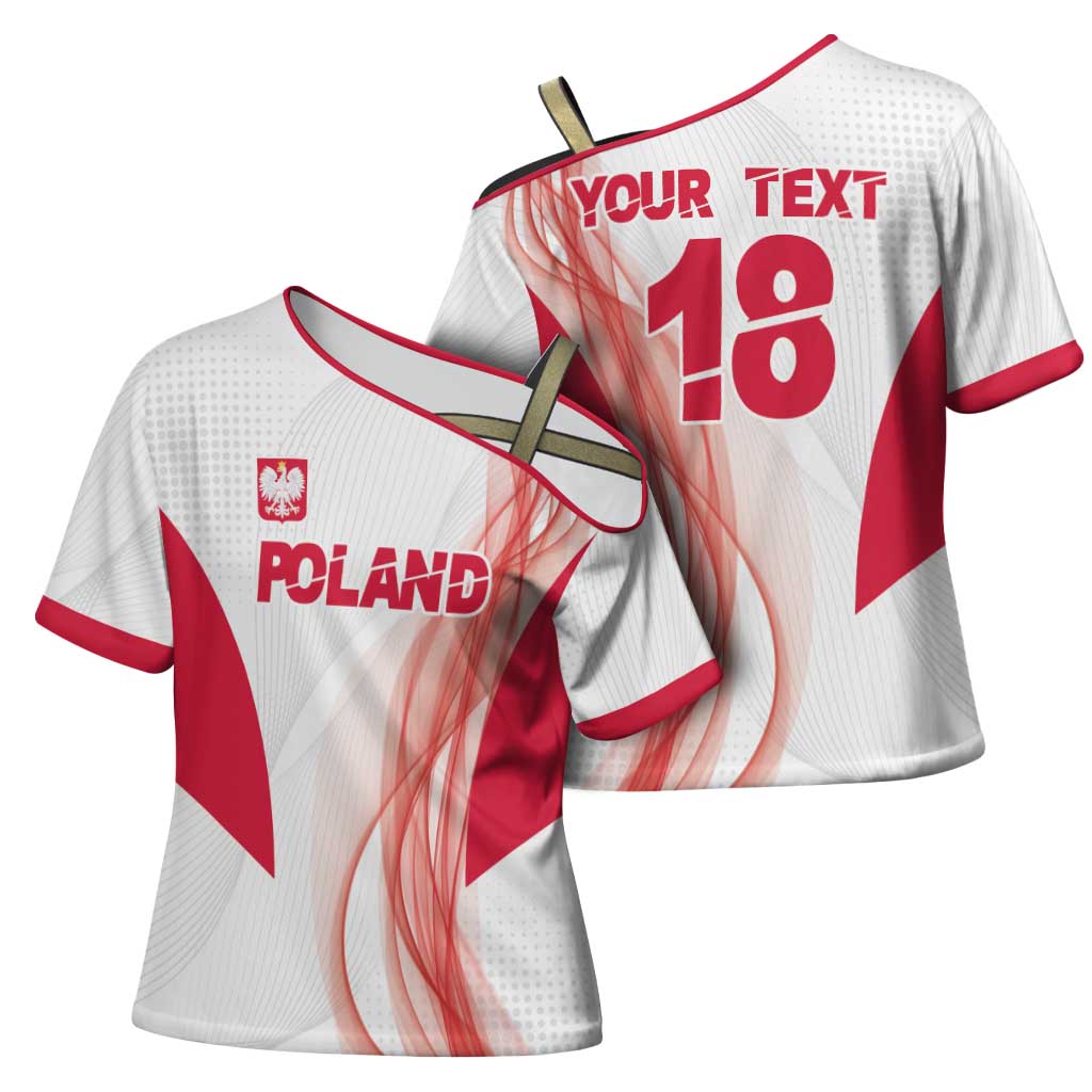 Custom Poland Volleyball Cross Shoulder Shirt Polish Eagle Sports Pride