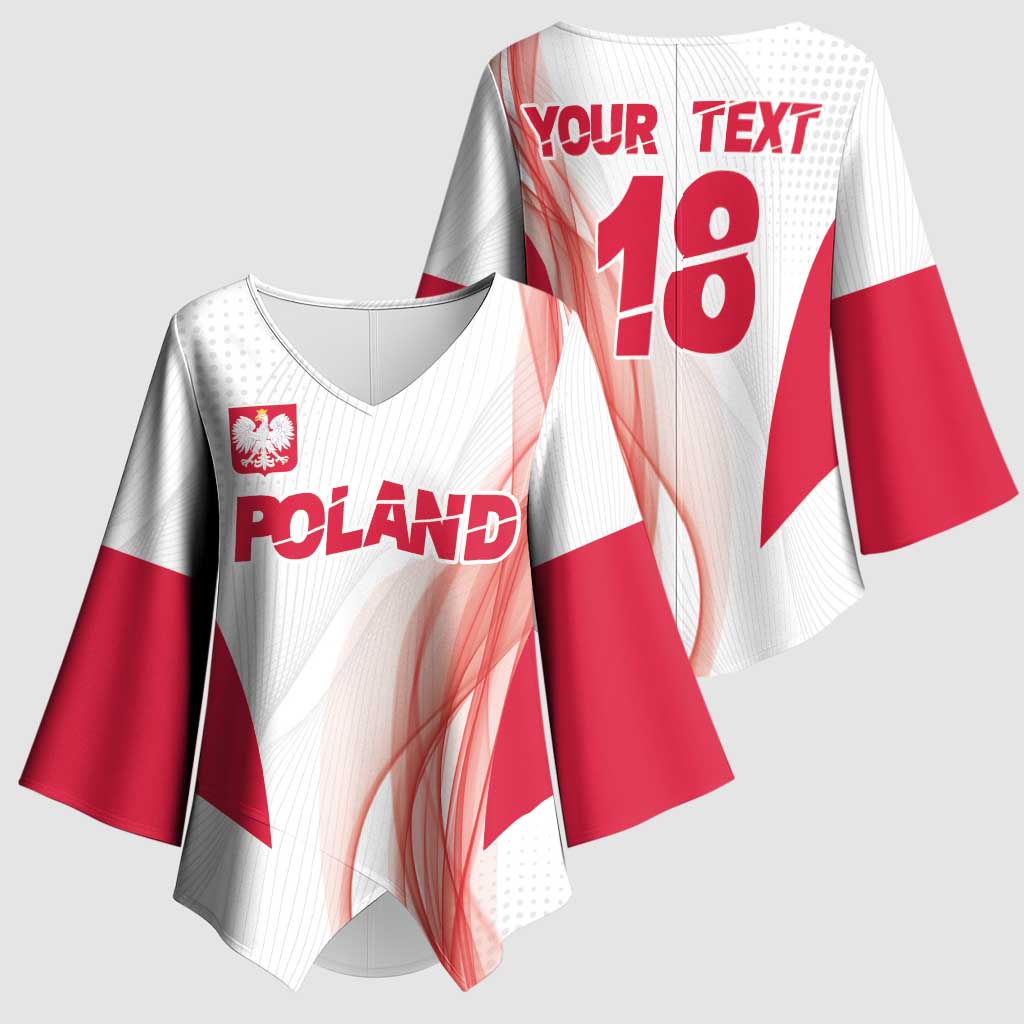Custom Poland Volleyball Kimono Sleeve Blouse Polish Eagle Sports Pride