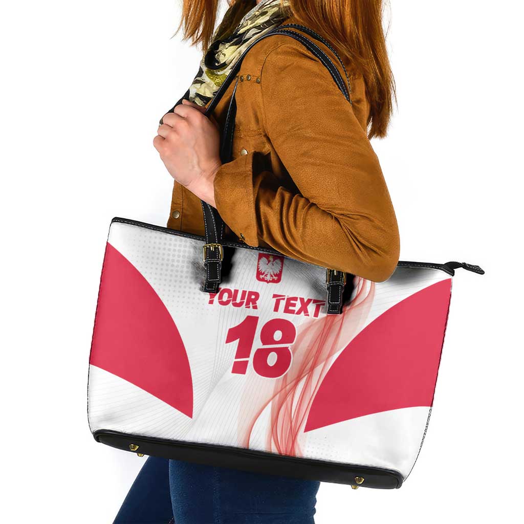 Custom Poland Volleyball Leather Tote Bag Polish Eagle Sports Pride