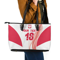 Custom Poland Volleyball Leather Tote Bag Polish Eagle Sports Pride