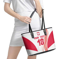 Custom Poland Volleyball Leather Tote Bag Polish Eagle Sports Pride