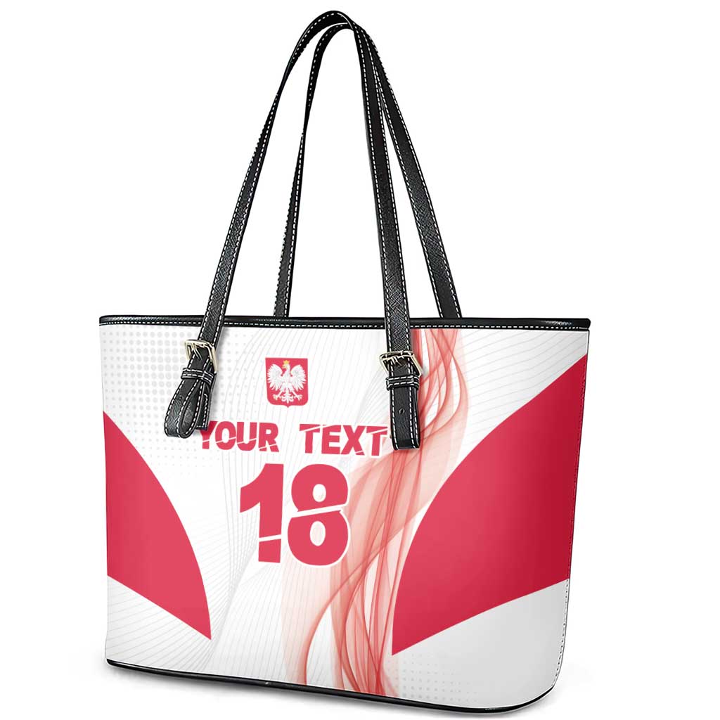 Custom Poland Volleyball Leather Tote Bag Polish Eagle Sports Pride