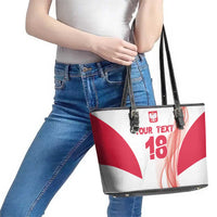 Custom Poland Volleyball Leather Tote Bag Polish Eagle Sports Pride