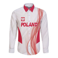 Custom Poland Volleyball Long Sleeve Button Shirt Polish Eagle Sports Pride
