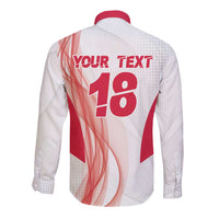 Custom Poland Volleyball Long Sleeve Button Shirt Polish Eagle Sports Pride