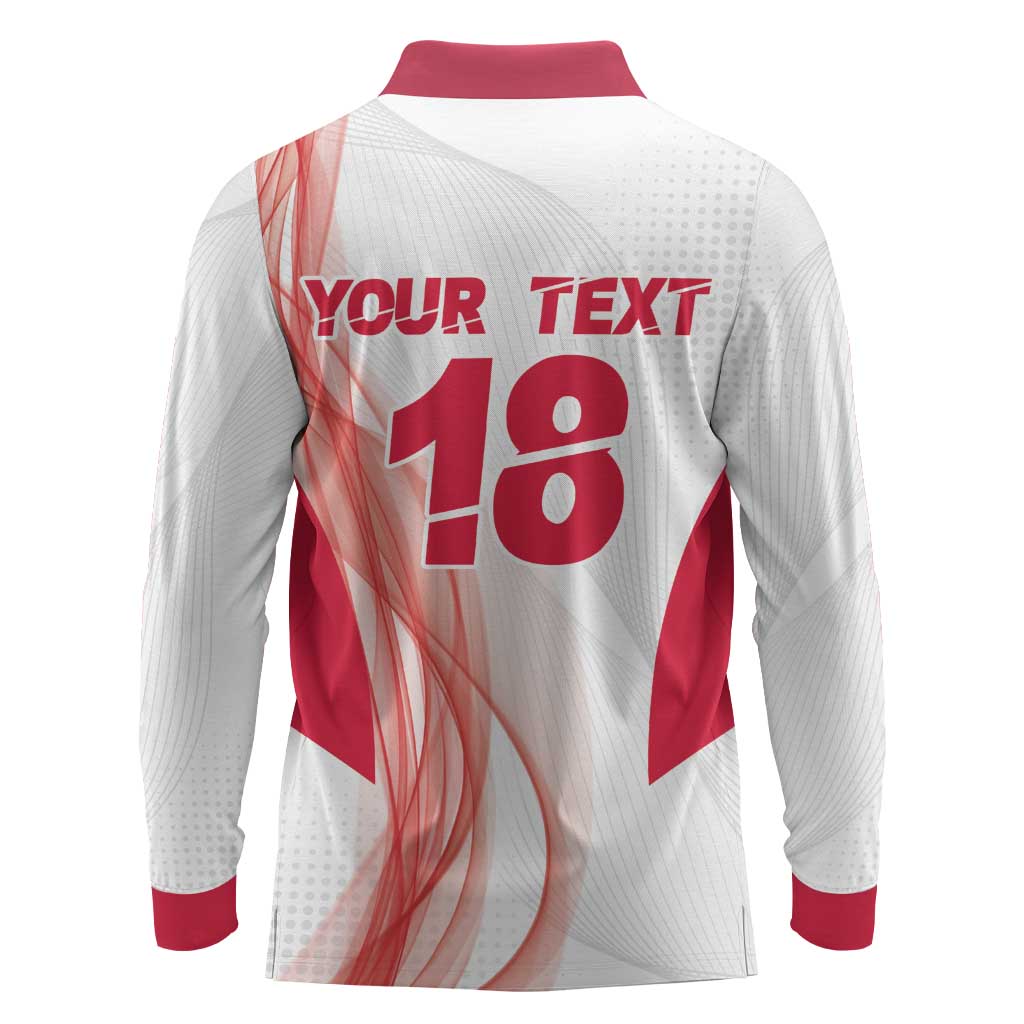 Custom Poland Volleyball Long Sleeve Polo Shirt Polish Eagle Sports Pride