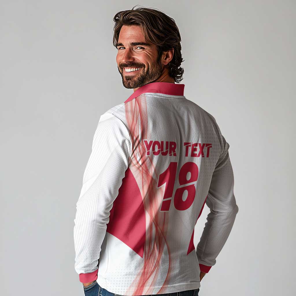 Custom Poland Volleyball Long Sleeve Polo Shirt Polish Eagle Sports Pride