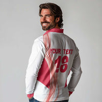 Custom Poland Volleyball Long Sleeve Polo Shirt Polish Eagle Sports Pride