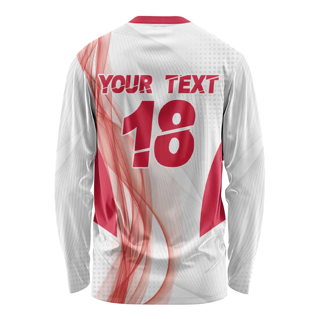 Custom Poland Volleyball Long Sleeve Shirt Polish Eagle Sports Pride