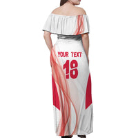Custom Poland Volleyball Off Shoulder Maxi Dress Polish Eagle Sports Pride