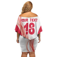 Custom Poland Volleyball Off Shoulder Short Dress Polish Eagle Sports Pride