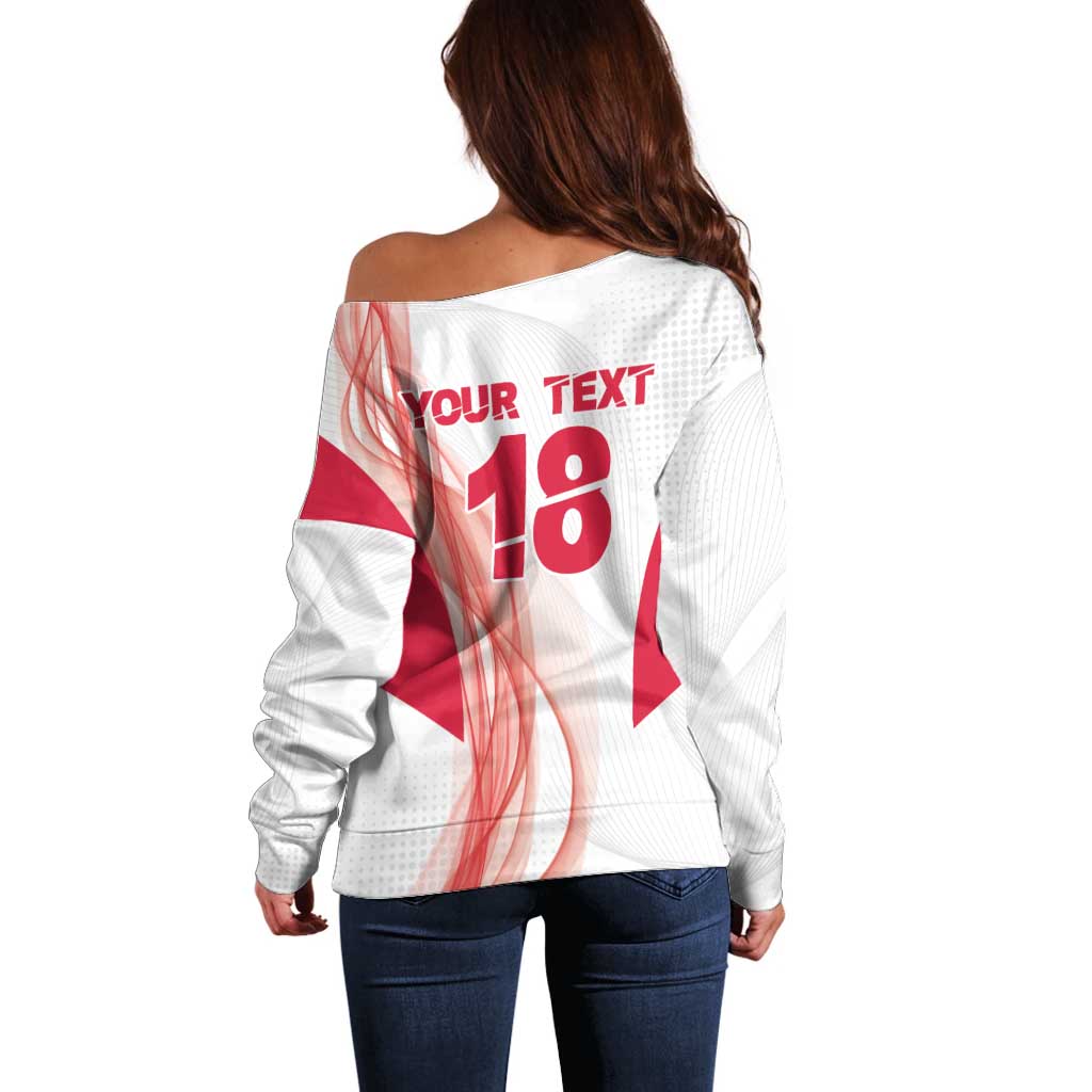 Custom Poland Volleyball Off Shoulder Sweater Polish Eagle Sports Pride