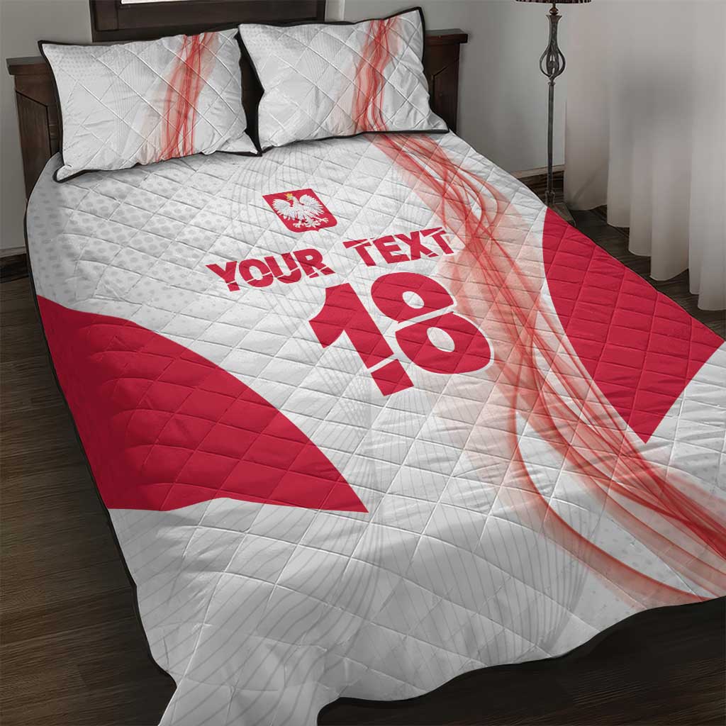 Custom Poland Volleyball Quilt Bed Set Polish Eagle Sports Pride