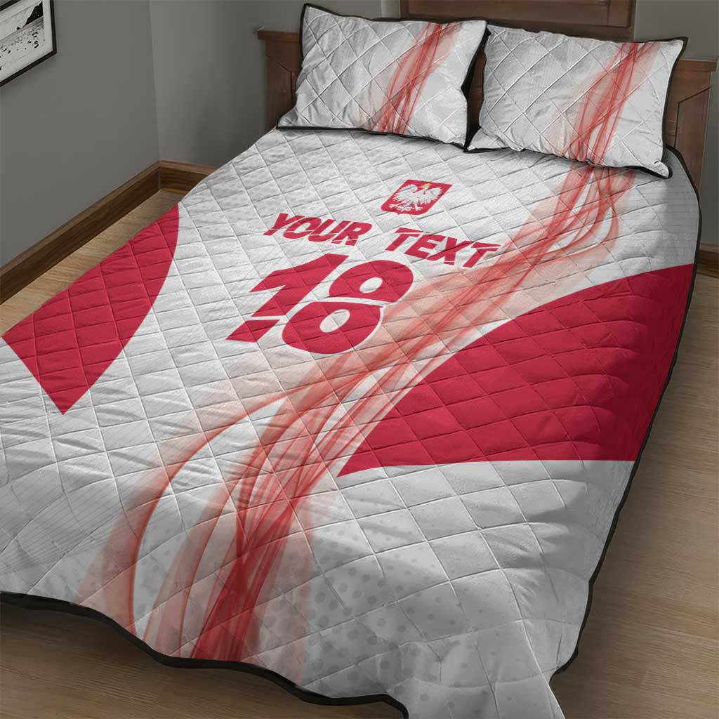 Custom Poland Volleyball Quilt Bed Set Polish Eagle Sports Pride