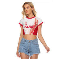 Custom Poland Volleyball Raglan Cropped T Shirt Polish Eagle Sports Pride