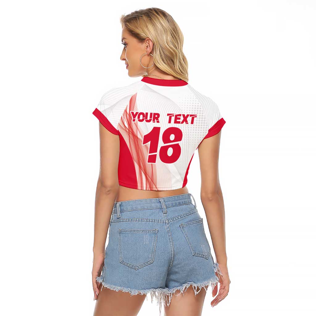 Custom Poland Volleyball Raglan Cropped T Shirt Polish Eagle Sports Pride
