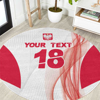Custom Poland Volleyball Round Carpet Polish Eagle Sports Pride