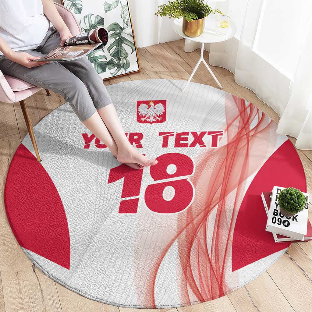 Custom Poland Volleyball Round Carpet Polish Eagle Sports Pride