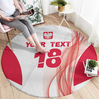 Custom Poland Volleyball Round Carpet Polish Eagle Sports Pride