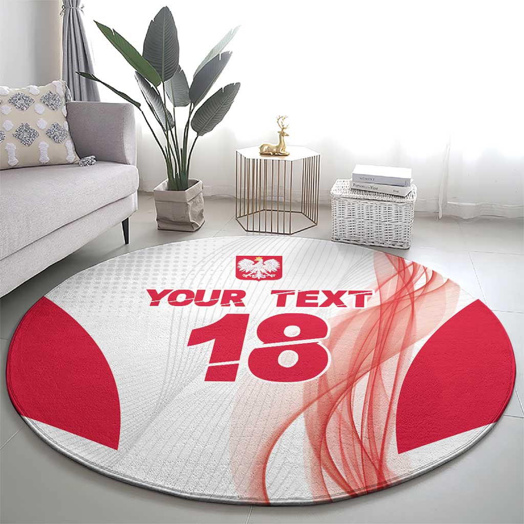 Custom Poland Volleyball Round Carpet Polish Eagle Sports Pride