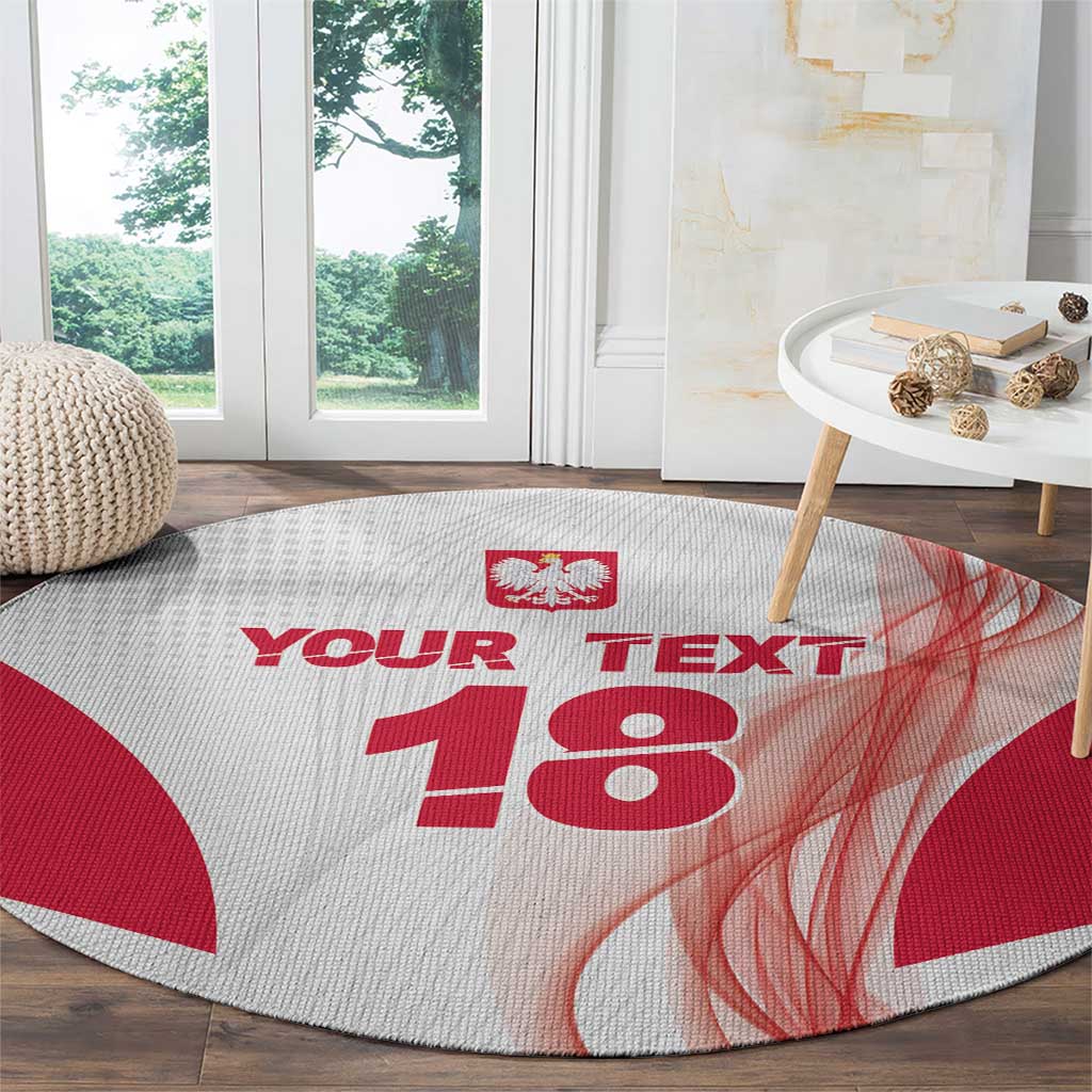 Custom Poland Volleyball Round Carpet Polish Eagle Sports Pride