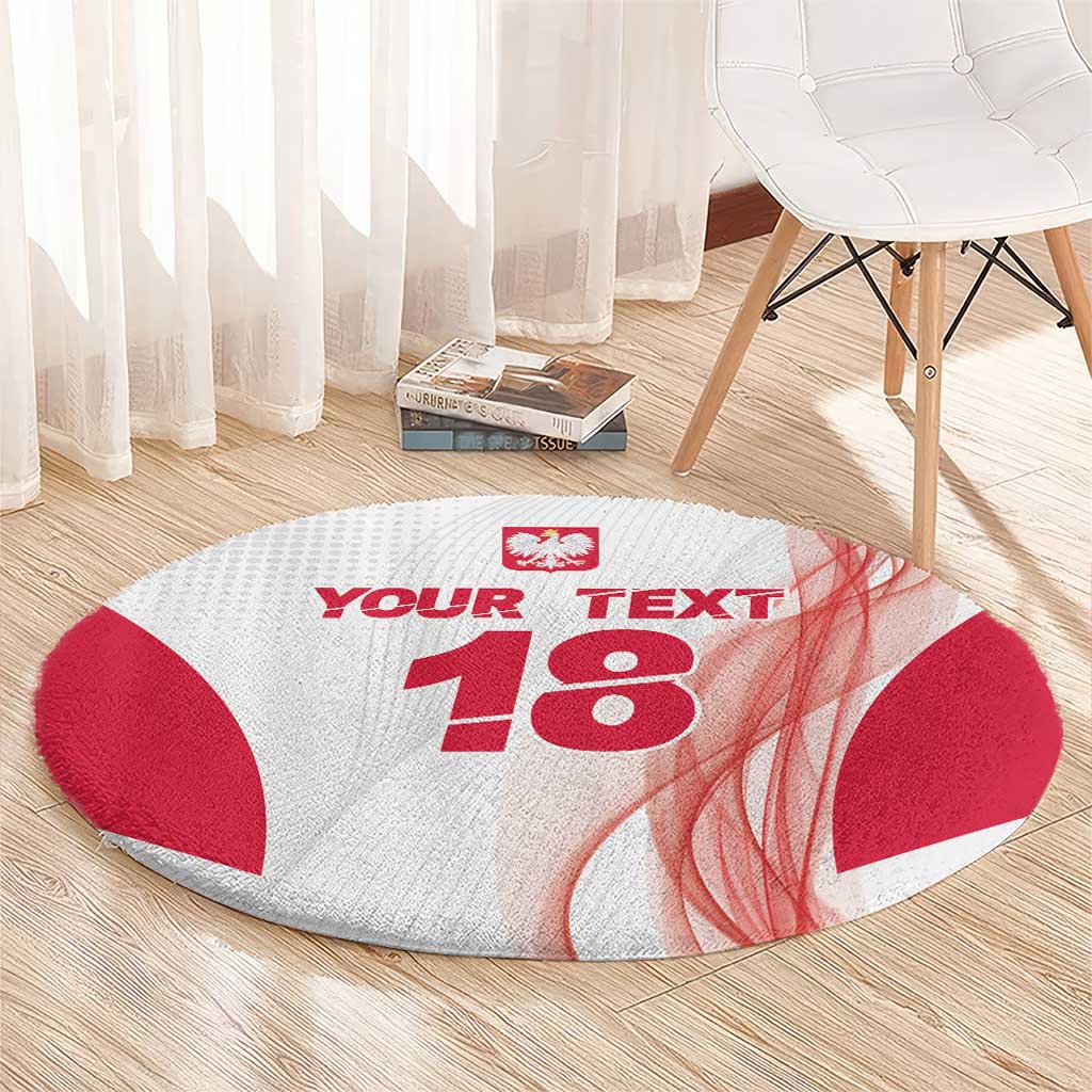 Custom Poland Volleyball Round Carpet Polish Eagle Sports Pride