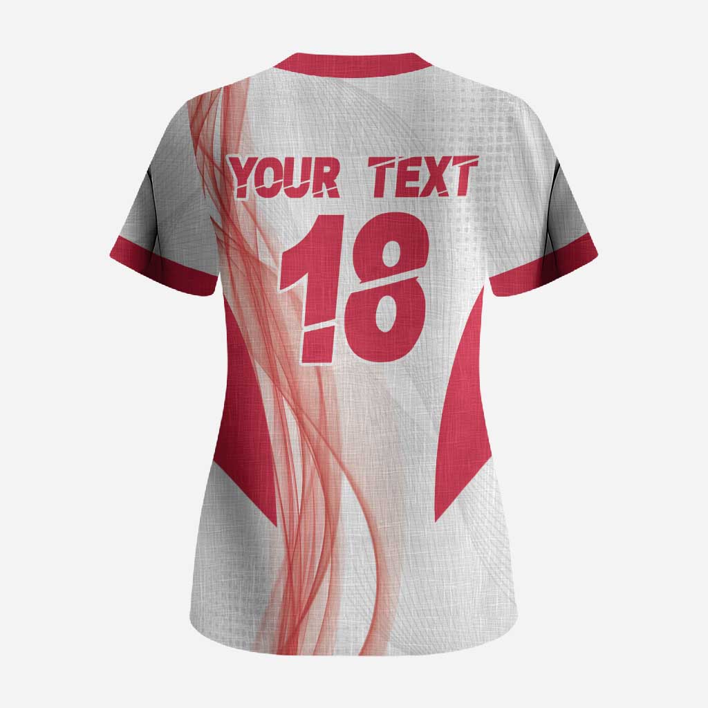Custom Poland Volleyball Scrub Top Polish Eagle Sports Pride