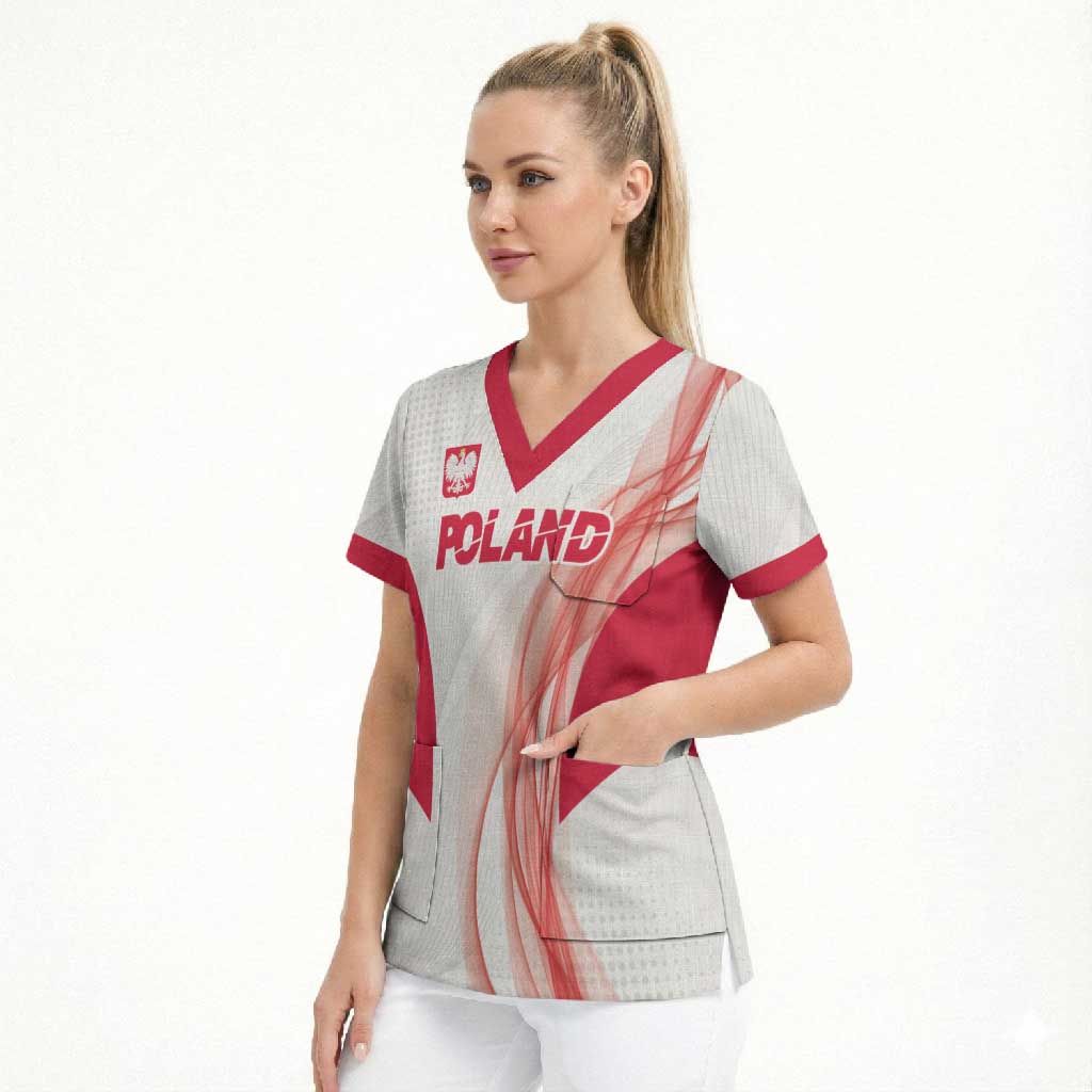Custom Poland Volleyball Scrub Top Polish Eagle Sports Pride