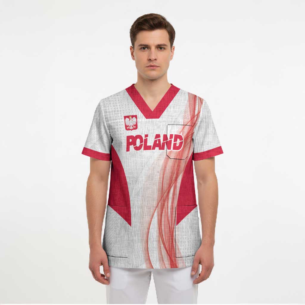 Custom Poland Volleyball Scrub Top Polish Eagle Sports Pride