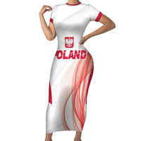 Custom Poland Volleyball Short Sleeve Bodycon Dress Polish Eagle Sports Pride