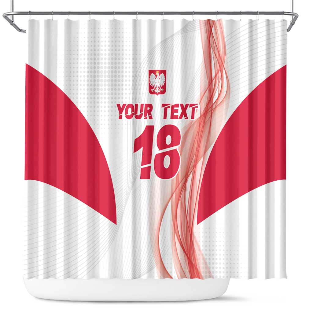 Custom Poland Volleyball Shower Curtain Polish Eagle Sports Pride