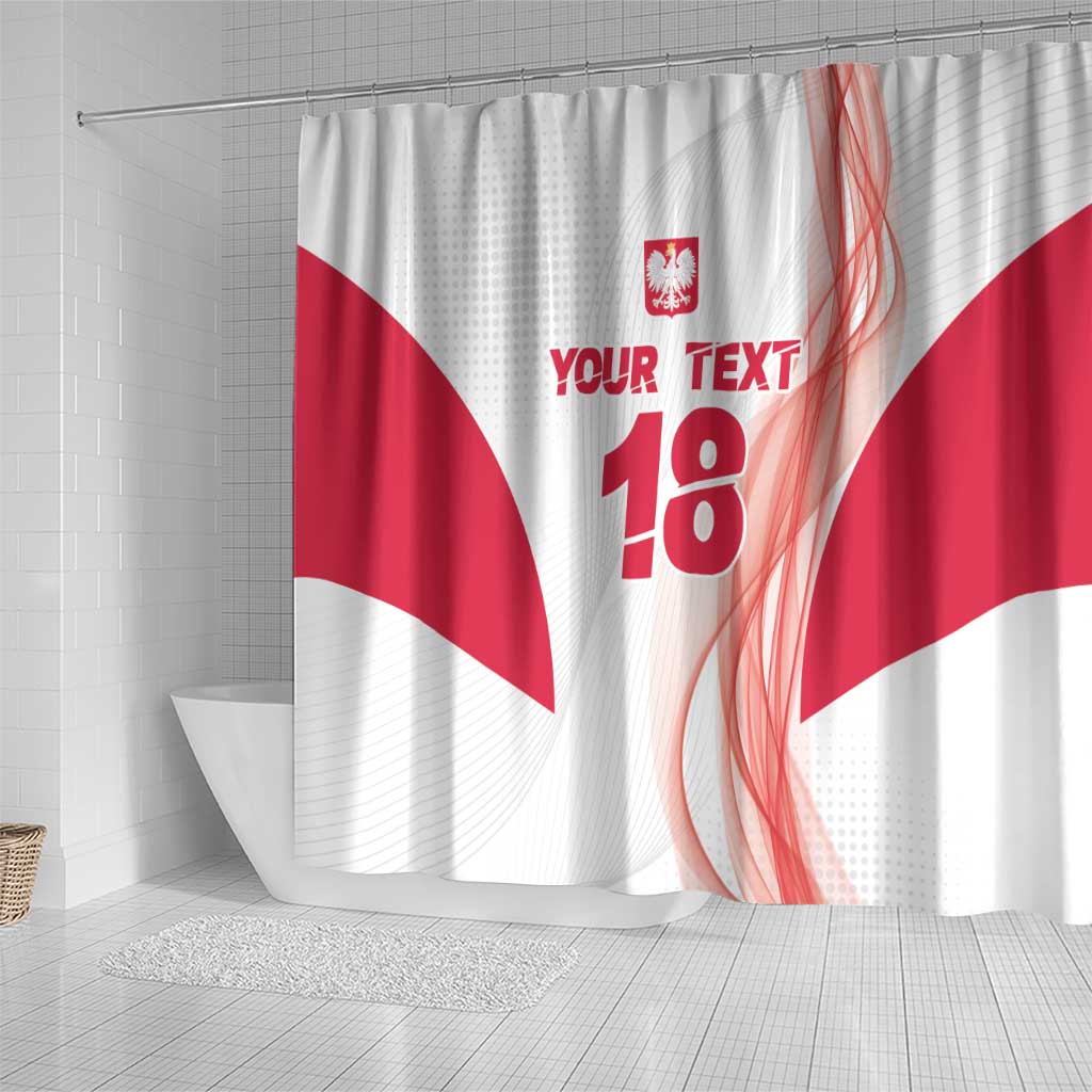 Custom Poland Volleyball Shower Curtain Polish Eagle Sports Pride